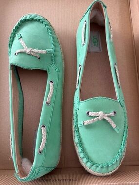 UGG Green Moccasins | Rope Detail Boat Shoes | Size 11 | BNWT Slip On Summer